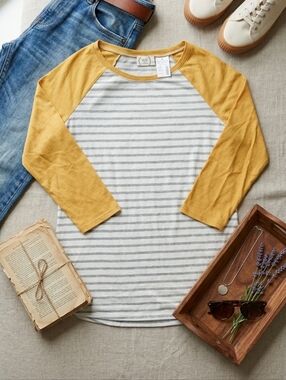 Maurices 24/7 Striped Baseball Tee